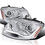 Spec-D Tuning LED Light Bar Chrome Housing Clear Lens Projector Headlights Head Lamps Compatible with 1999-2006 Audi TT with Stock Left + Right Pair Headlamps Assembly