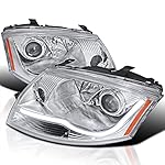 Spec-D Tuning LED Light Bar Chrome Housing Clear Lens Projector Headlights Head Lamps Compatible with 1999-2006 Audi TT with Stock Left + Right Pair Headlamps Assembly