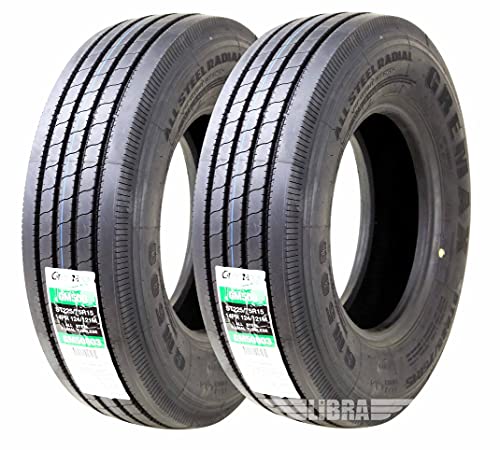 Set 2 GREMAX Heavy Duty All Steel Trailer Tires 225/75R15 14 Ply 124/121M 11150