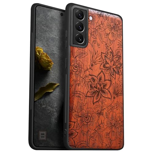 Coque Galaxy S21 Plus silicone TPU souple et bois antichoc Carveit