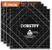3D Printing Build Surface, 3D Printer Heat Bed Platform Sticker Sheet, 12”x12" Square (PACK of 4)