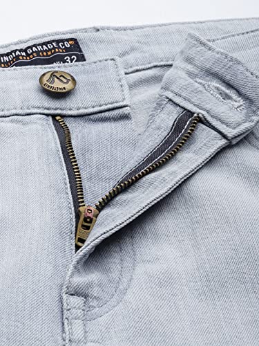 Image of The Indian Garage Co Men Slim Fit Solid Mid-Rise Stretchable Jeans