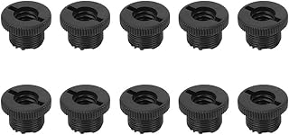 Adaptador de Suporte de Microfone de 10 Peças, Acessórios de Microfone de Plástico Com Design de Flange Externo Serrilhado, Adaptador de Montagem de Microfone Com Rosca de 5/8" Macho para 3/8" Fêmea