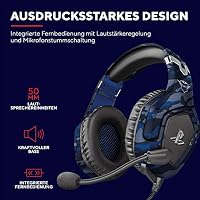 GXTrust Forze-B Gaming Headset Offiziell Lizenziert für PlayStation, Blau – Ansicht 2
