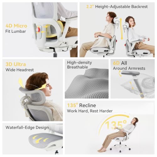 Image of SIHOO B300 Pro Ergonomic Office Chair Without Footrest, 4D Lumbar Support
