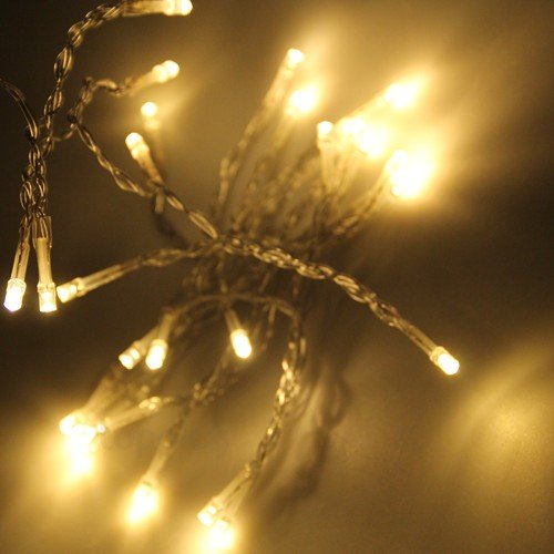 JnDee Battery Operated 13feet 4M 40LED Christmas Fairy Lights string. Featured with Steady On & Flash Function (Warm White)