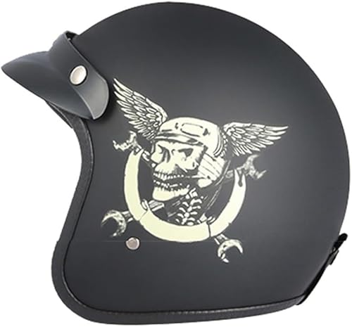 GJH Colección de Cascos de Motocicleta 34 de Cara Abierta - Diseños Vintage y Modernos Aprobados por DOT para Hombres y Mujeres, Ideales para