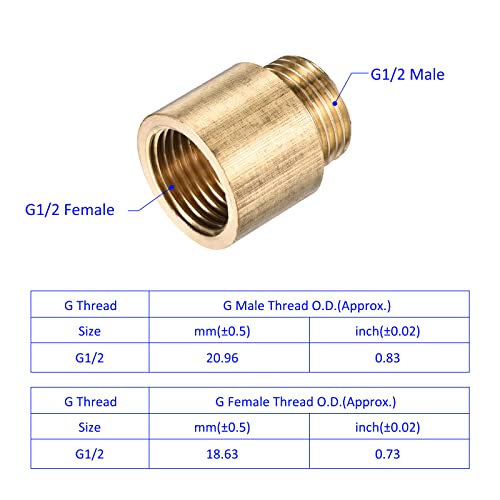 Extensiones de latón macho a hembra M METERXITY G1/2 de 30 mm para grifo y exterior 5