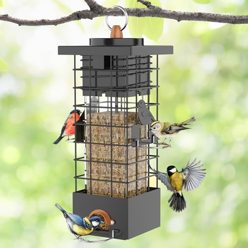 Kruoo Metal Squirrel Proof Bird Feeder For Outdoors Hanging Gravity Protection Squirrel Proof Wild Bird Feeders For Outside thumb #6