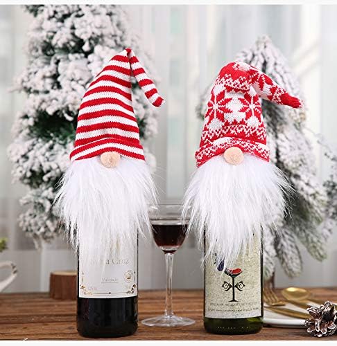 Miniatura 1 de Fundas para botellas de vino  Lindos gnomos de Navidad, decoración de Papá Noel, muñeca de vino, Año Nuevo, cubierta decorativa para botellas de