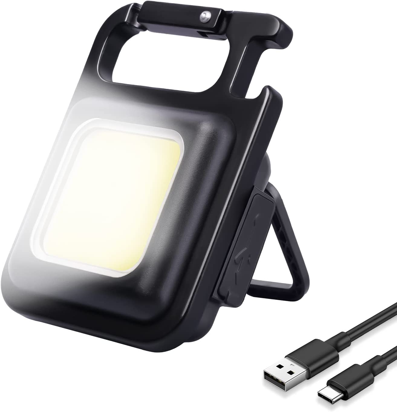 Openja COB Bright Mini Keychain Light, Small Led Flashlight USB Rechargeable, 3 Modes Portable Pocket Lights with Folding Bracket Bottle Opener and Magnet., Metal (B0BS6R7F3Y) Amazon Price History, Amazon Price Tracker