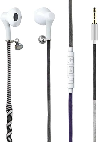 Miniatura 6 de URIZONS Auriculares intraurales de 0.138 in con micrófono, cable sin enredos, pulsera de graves de sonido pesado, auriculares estéreo compatibles