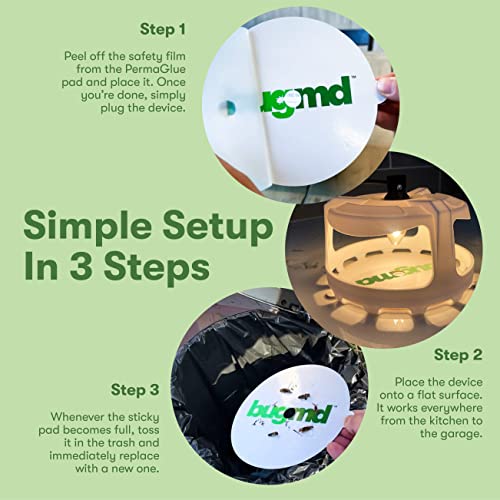 Bugmd Termination Station Pest Trapper - Flea Trap With Light And Refills, Sticky Trap For Ants, Cockroaches, Tick And Flea, Bug Catcher, Roach Trap #TOP4