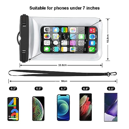 Oaygat Waterproof Phone Pouch Universal Waterproof Phone Case 2 Pcs IPX8 Waterproof Phone Pouch Dry Bag Waterproof Phone Pouch Case Phone Pouch Underwater Dry Bag Screen Touchable Dry Bag Black - Image 4