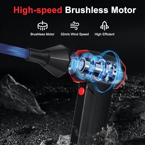 Pro Electric Air Duster | 130,000 RPM Brushless Motor Static-Safe Blower for Electronics, Automotive & Outdoor Use with 3 Nozzles