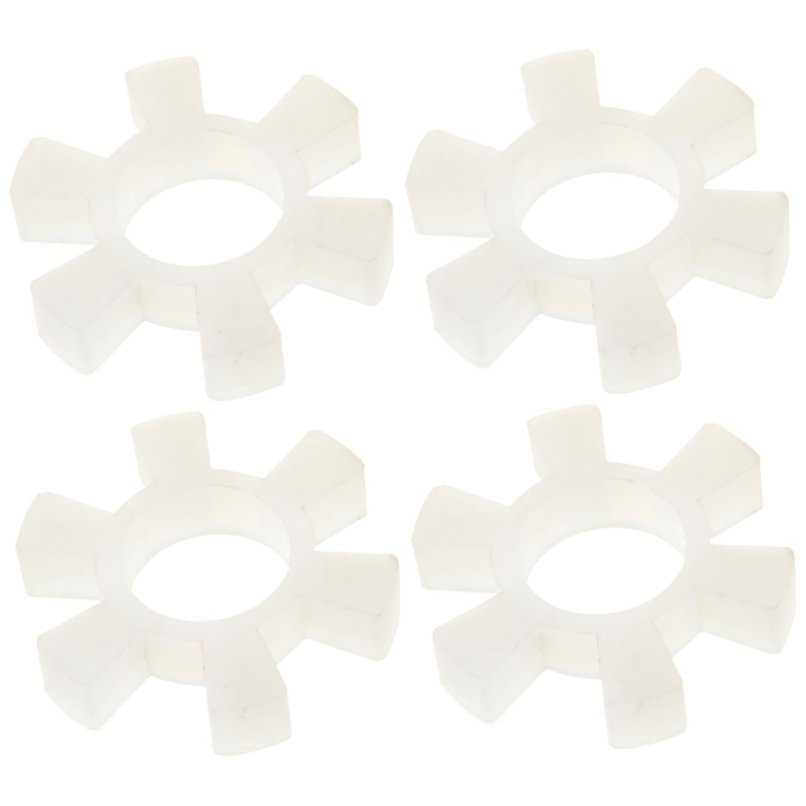 CIYODO 4pcs Elastic Pad Jaw Coupling Cushion Orange Reflector Tape Plum Jaw Coupling Spider Type Jaw Coupling Elastomer Elastic Plum Shape Pad Polyurethane White