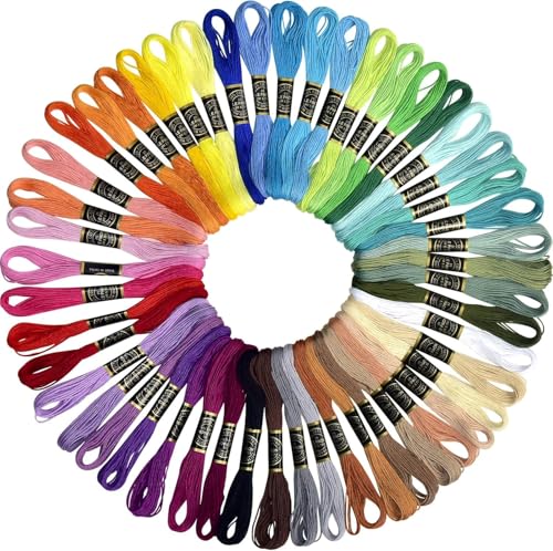 Kit 100 Linhas para Bordado Ponto cruz 100 Cores Variadas 8 Metro...