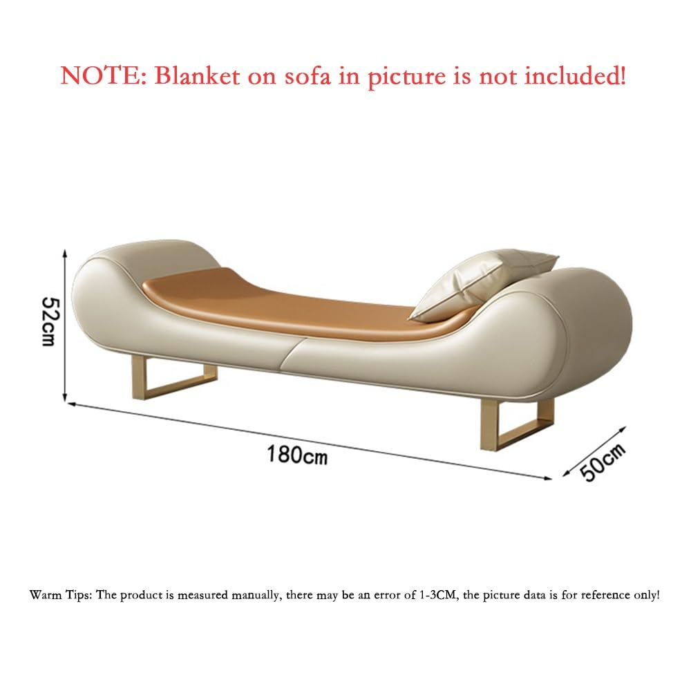Nowoczesny lekki luksusowy stołek na łóżko, leżanka, ławka, mała sofa, podnóżek, dekoracyjna ławka na buty (Off-white)