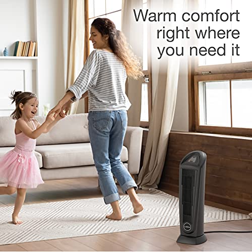 Lasko Oscillating Digital Ceramic Tower Space Heater, 22.5 Inches, Black, 1500W, 751321 & Electric Ceramic Space Heater, 9.2 Inches, Dark Gray, 1500W, 754201 #TOP3