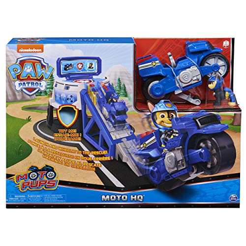 Paw Patrol, Moto Pups Moto Hq Playset Toy With Sounds And Exclusive Chase Figure And Motorcycle Vehicle #TOP1