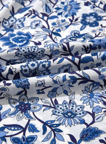 Dokotoo Summer Dresses for Women 2026 Floral V Neck Spaghetti Strap Dress Beach Vacation Outfits Empire Waist Sundresses Boho Dresses for Women Floral Print Sky Blue Short Mini Dress Medium