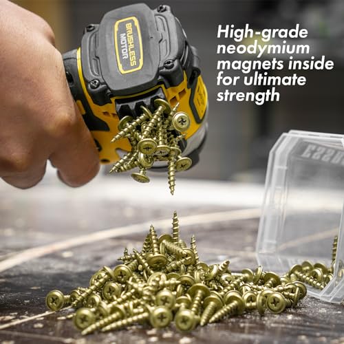 Magnetic Drill Bit Holder for Impact Drivers and Drills - Superior Hold with 3M Adhesive - Drill Accessory That Fits Most drills: Milwaukee, Dewalt, Makita, Klein, Bosch