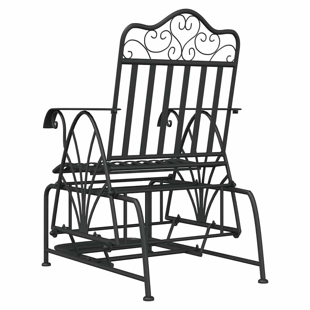 SYDE Banco Balancín de Acero Negro 61 cm | Resistente a la intemperie, uso diario al aire libre, capacidad 110 kg, diseño elegante