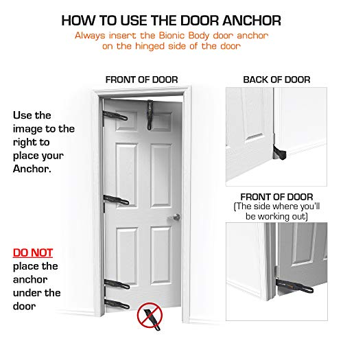 Bionic Body Resistance Band Door Anchor with Carabiner Clip Exercise Accessory Strap for Strength Training and Cardio Workout BBDA-010