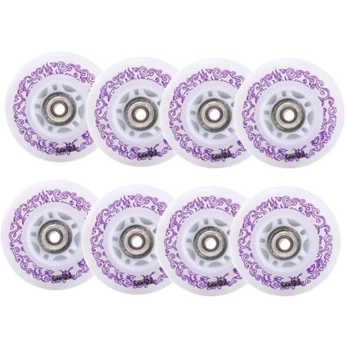Roues de hockey en ligne 85A avec roulements ABEC-9 et entretoises incluses violettes