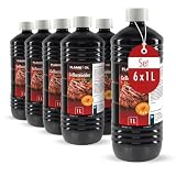 6 L Grillanzünder flüssig für Holzkohle, Grillbrikett, Kamin...
