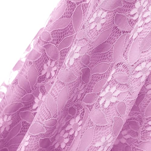 Image of IWEMEK Women Spaghetti Strap Floral Lace Bridesmaid Cocktail Party Dress Cold Shoulder Ruffle Sleeve Wedding Guest Prom Dress
