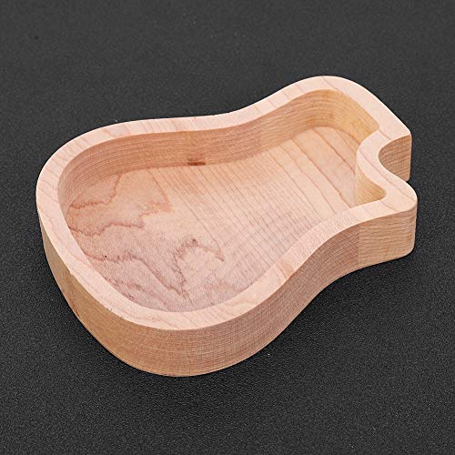 Drfeify Wooden Guitar Pick Box, Maple Storage Case Delicate Guitar Shape Storage Case Guitar Musical Instrument Accessories #TOP5