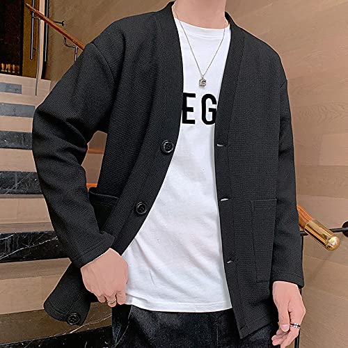 FJLTDCP カーディガン メンズ 秋服 メンズ 羽織 和風 Vネックジャケット カジュアル 無地 アウター おしゃれ大きいサイズ コート和式カーディガン ボタン カジュアル 長袖 おしゃれゆったり 春秋服大きいサイズ春秋冬服メンズ の商品画像 4