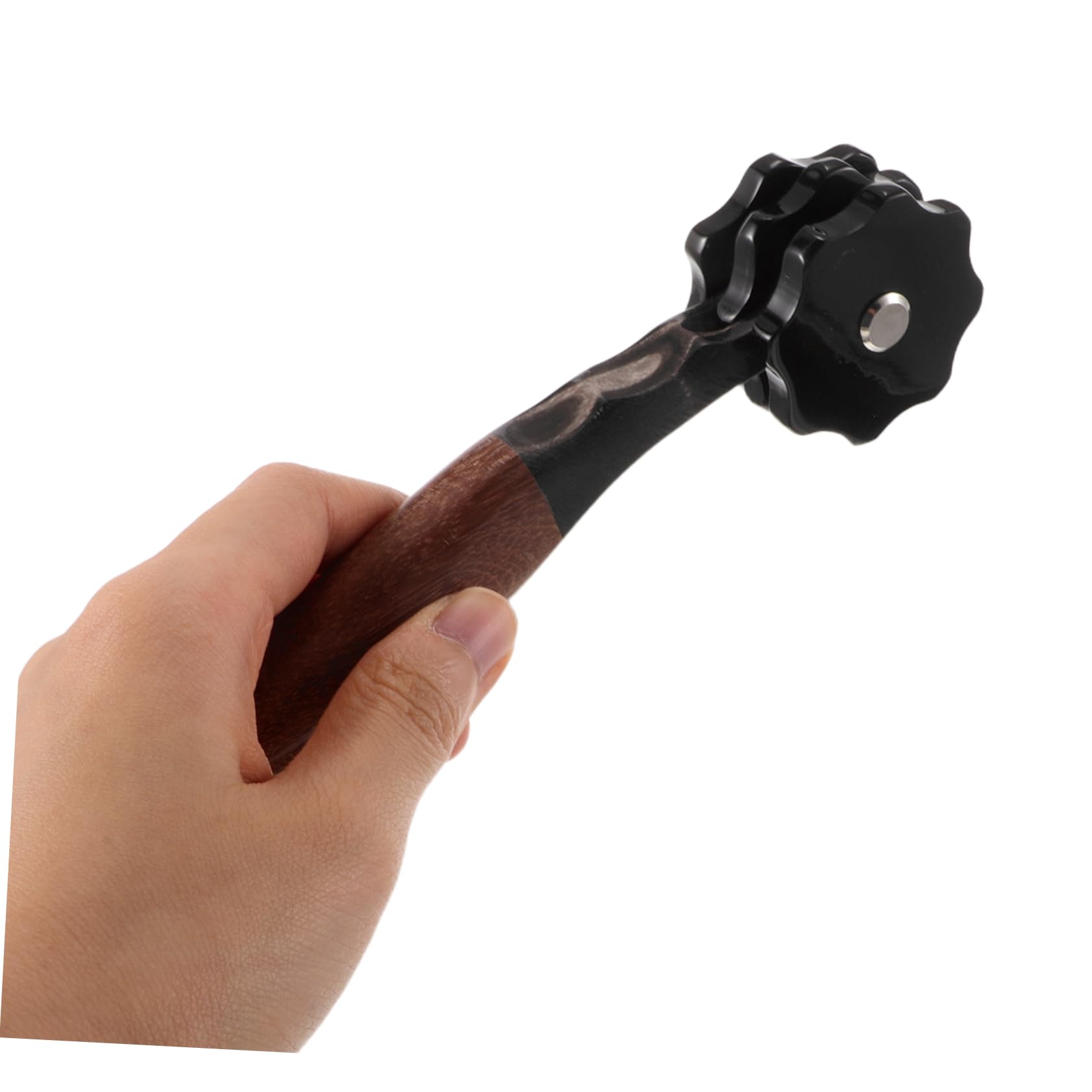 Rullo Massaggiante a Tre Ruote Portatile in Legno Corno | Controllo Manuale, Design Compatto e Leggero, Massaggio Mirato per Relax e Sollievo Dalla Fatica