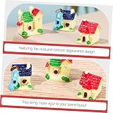 Mipcase 5 Zestawów Miniaturowe Ozdoby Żywiczne Tiny Tree House Tiny Figures Do Dekoracji Krajobrazu 9 Sztuk * 5
