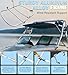Universal Boat Bimini Top Mounts on Wakeboard Tower, Including 600D Bimini Top Canvas, Frame & Clamps - Universal Boat Canopy for Most 2-2.5” Tube Wake Towers on Bass Boats, Jon Boats, Pontoons & More