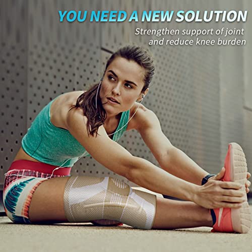 Image of NEENCA Professional Knee Brace for Pain Relief, Medical Knee Compression Sleeve, Knee Support with Horizontal Knit Tech for Meniscus Tear, ACL, Arthritis, Joint Pain, Runner, Workout- FSA /HSA APPROVED