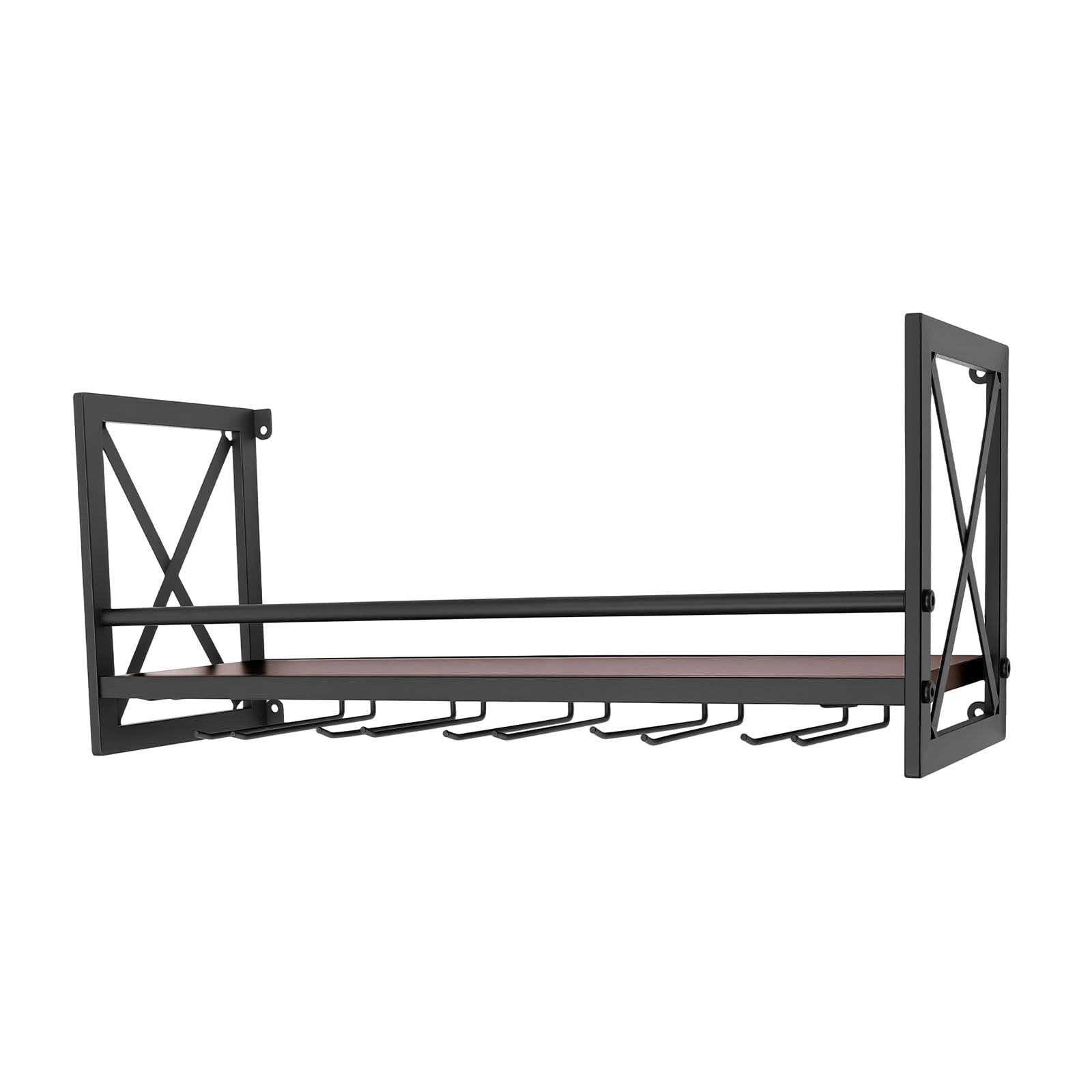 WooDerson Regał ścienny na wino, 61 × 20 × 26 cm, wiszący regał na butelki