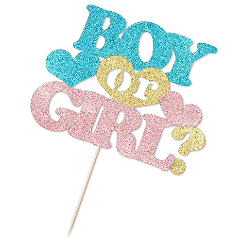 Kaoenla Boy Or Girlcake Topper,-Baby Showers Cake Topper, New Baby Gender Reveal Party Cake Decorations For Photo Booth Props #TOP5