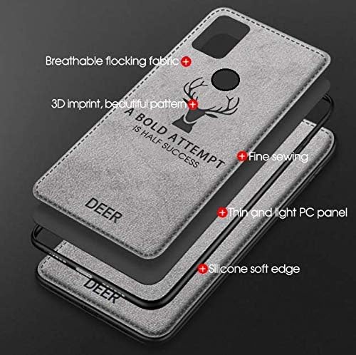 Image of MOBITUSSION Fabric Back Cover Dual Layer for Samsung M30s / Samsung M21 (Blue)