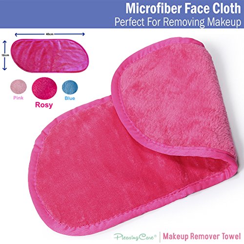 Makeup Remover Cloth Clean Towel, Reusable Facial Cleansing Towel - Chemical Free, Remove Makeup Instantly With Just Water - Money-Back Satisfaction Guaranty (1 Rosy) #TOP3