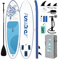 FunWater Inflatable Stand Up Paddle Board with Beginners SUP Accessories| (Blue Turtle Totem)