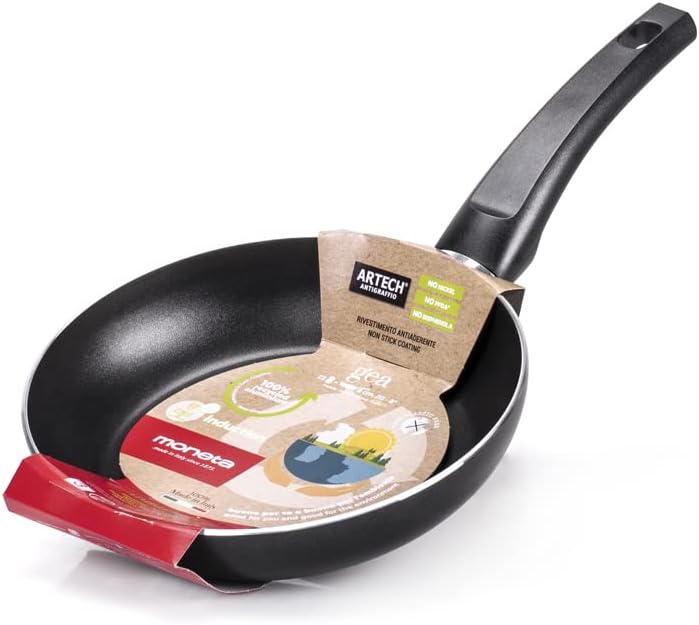 Moneta GEA Frying Pan, 20 cm, 100% Recycled Aluminium, for Any Hob Including Induction. Made in Italy (20cm) Thumbnail