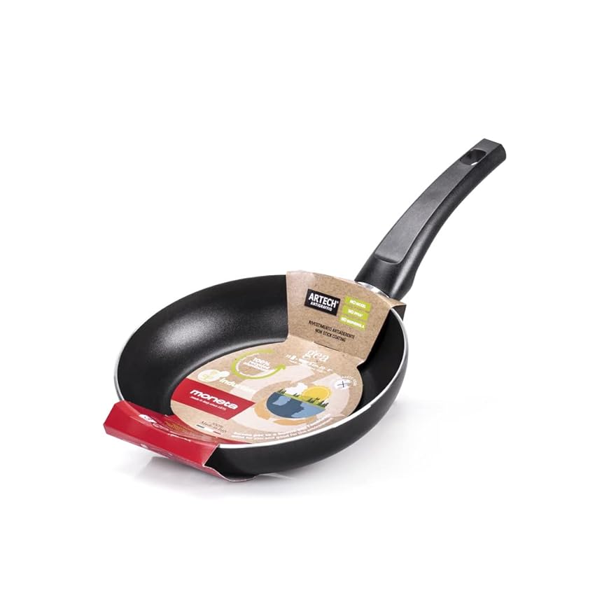 Moneta Gea Padella, 20 Cm, Alluminio 100% riciclato, per Ogni Piano Cottura Incluso l'Induzione. Made in Italy