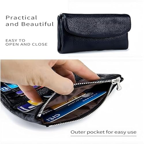 Unisex Pebble Leather Wallet, Small Womens Wallet Card Holder, Short Genuine Leather Purse for Coins and Cards, Small Compact Bifold Pocket Purse Multicolor, for Men & Women(Brown)3