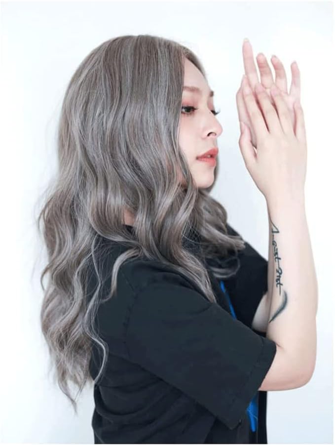 ウィッグ 耐熱ウィッグ緩い波状かつら合成かつらレースフロント緩いカーリーウィッグ女の子のための毎日の使用 エレガント