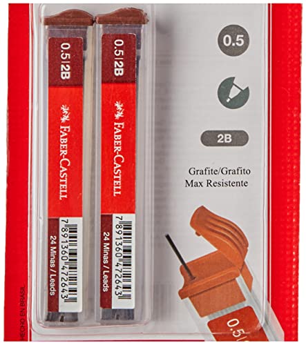 Grafite 0.5mm 2B 2 Tubos de 24 Cada, Faber-Castell