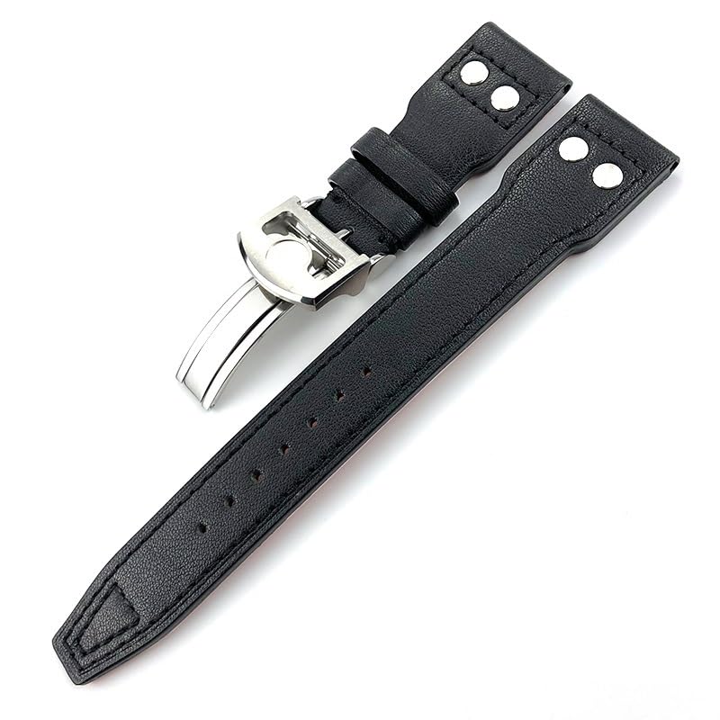 Bracelet de montre cuir véritable 22mm pour réparer votre montre IWC Big Pilot