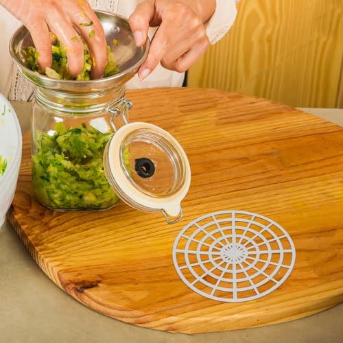 POPETPOP Lot de 5 plaques de pressage pour bocaux Mason, poids robustes pour la fermentation des légumes marinés et des kimchi, aide à la fermentation pratique pour bocaux Mason – vue 6