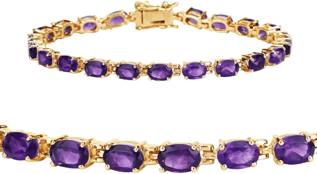 Fine Color Jewels Genuine Blue Topaz Bracelet in 925 Sterling Silver 10.71 Carats Swiss Blue Tennis Bracelet Oval Shaped Topaz Jewelry For Women - Tennis Jewelry Presents For Her